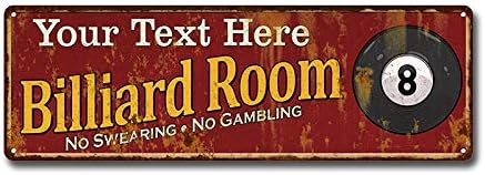 Letrero personalizado para sala de billar, letrero de mesa de bar de cerveza, decoración de sala de juegos, decoración rústica, billar, vintage,