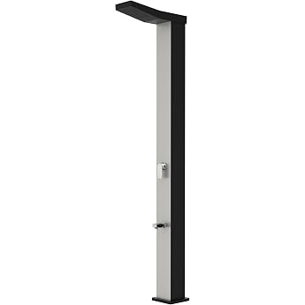 STEINBACH Deluxe Solar Shower - 049020Y - Solid Garden Shower with 40 L Aluminium Tank and Mega Shower Head in Narrow Design - 208 cm High