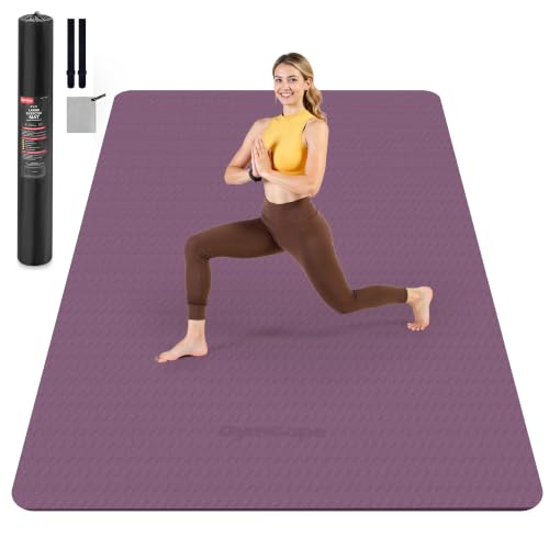 GymCope Extra Large Yoga Mat, 72x48 TPE Non-Slip, Dual-Sided for Couples