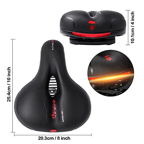 Fahrradsattel – Memory Foam Sattel mit Regencover - ergonomisches Hollow Design – mit Reflektorband für das Bein (Schwarz) - Image 7