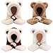 Warm Plush Scarf Hat with Bear Ear Design Winter Trapper Hat Fashion Accessory for Women Cold Weather Neck Protections Soft W