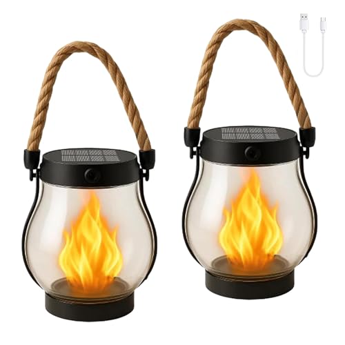 Kaliqo Solar Lantern Outdoor Lights-Waterproof Solar-Powered&USB Rechargeable Outdoor Lantern with