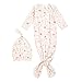 aden + anais Baby-Girls Knit Set mit geknotetem Kleid Comfort Strickkleid und Mütze, mehrjährig, 0-3 Monate, (2er Pack)