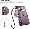 Funda para Teléfono Compatible con Vivo X100 5G con Cordón, Cremallera, Tarjetero, Soporte Abatible y Imán, Color Púrpura 8