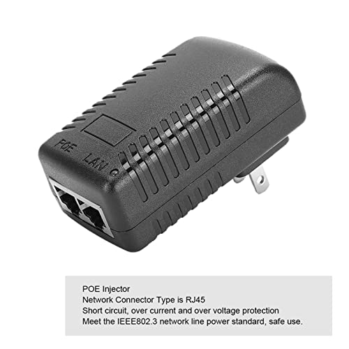 POE Injector, 24W DC 24V 1A Adaptador de Corriente con Protección contra Cortocircuito, Sobrecorriente y Sobretensión, para Dispositivos Bluetooth POE Estándar IEEE802.3 (Enchufe US) miniatura 2