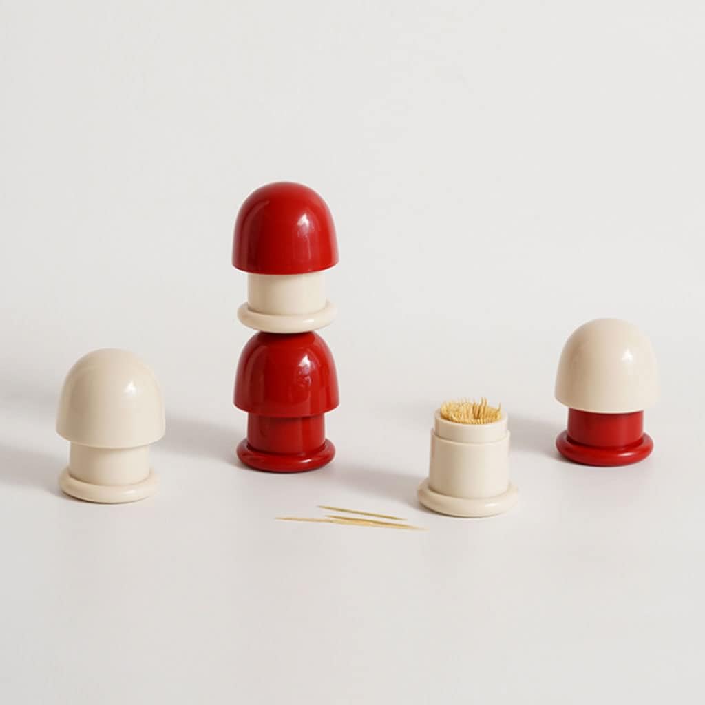 Fashion Desktop Toothpick Holder Plastic Creative Mushroom Toothpick Dispenser Reusable Portable Toothpick Container Home Hotel Chic