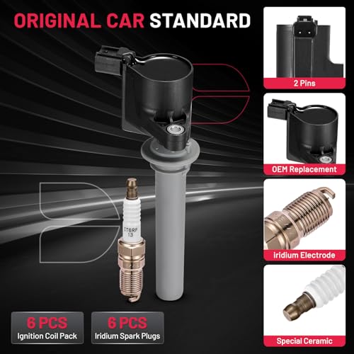 Image of BDFHYK Ignition Coil DG513 and Spark Plug SP493 for Mazda Tribute