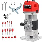 Gekufa Wood Router Trim Router 110V 800W for Woodworking Slotting, Carving Trimming Machine with 15