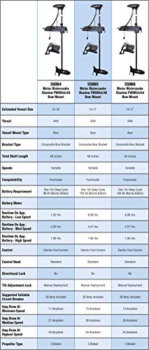 Watersnake - Shadow Bow Mount Foot Control Motor Trolling Motor (54-Pound Thrust, 54-Inch Shaft, 12-Volt) #TOP2