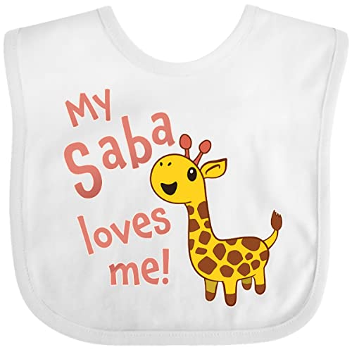inktastic My Saba Loves Me- Cute Giraffe Baby Bib
