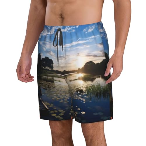 Fishing Scenic Men's Quick Dry Beach Shorts Swim Trunks with Pockets Board Shorts2