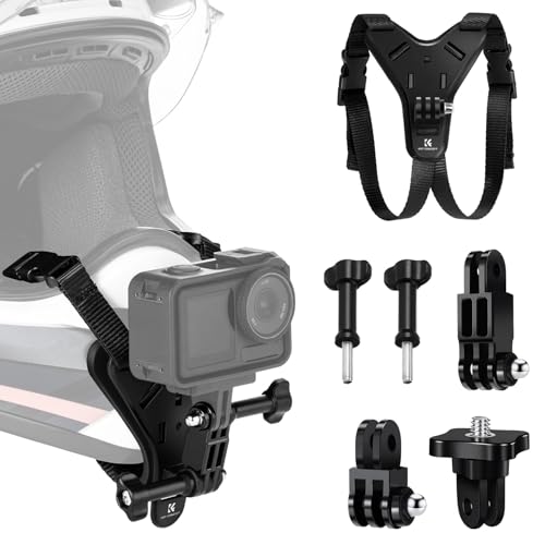 K&F Concept Upgrade Action Camera Motorcycle Dirt Bike Helmet Chin Strap Mount,...
