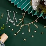PH PandaHall 2 Couleurs 18K Perles étoilées plaquées or 100pcs Perles d'étoiles à clin d'œil 6mm Stars Shaped Craft Perles Golden Silver Bracelet Perles pour la fabrication de bijoux Colliers d'oreille