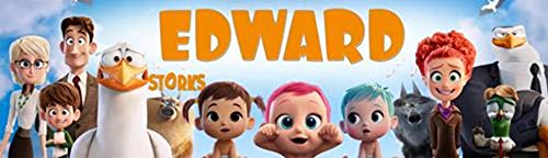 Storks Movie - Personalized Birthday Name Poster with Custom Name On it, Border Mat and Frame Options