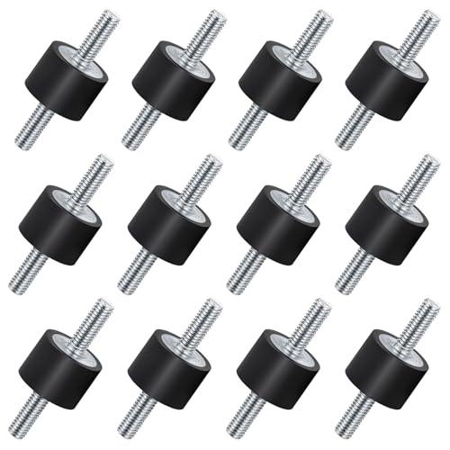 12 Stück Gummipuffer M6, Gummilager mit Schrauben Silentblock Schwingungsdämpfer Klimaanlage Vibrationsdämpfer Gummidämpfer Stoßdämpfer für...