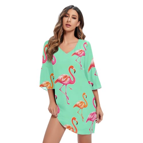 Robe mousseline fluide turquoise pour camoufler les complexes avec style