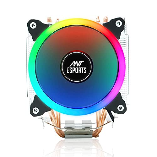 Image of Ant Esports 220 Air Mid- Tower Computer Case /Gaming Cabinet - Black & ICE-C612 with RGB CPU Cooler /Fan Support Intel LGA775, LGA1200, LGA1150, LGA1151, LGA1155, LGA1156, LGA2066, LGA2011-v3