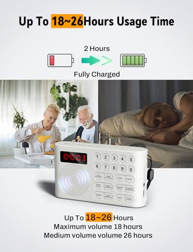 KJV Audio Bible Player for Seniors & Visually Impaired - Electronic Audio Bible Device with Headphone Jack, Large Buttons, Portable Talking Bible for Blind, Dyslexics & Non-Readers (white) - Image 2