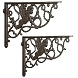 Moritz Moritz Regalträger Wandhalter Paar Winkel Regalhalter Engel Putte Gusseisen CI-22-BR