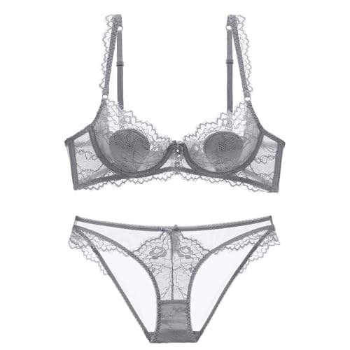 XMAIYIF Ensemble de sous-vêtements féminins sous-vêtements pour Femmes Softs Femmes Sexy Lingerie Set Lingerie Set Sexe and Lace Bra Set-gris-85b