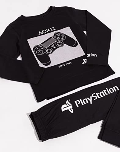 PlayStation Pajamas Boys Kids Long Sleeve Black Controller T Shirt Bottoms2