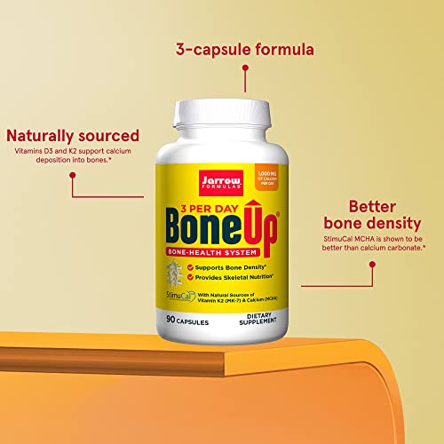 Jarrow Formulas Boneup Three Per Day - Micronutrient Formula For Bone Health- Includes Natural Sources Of Vitamin D3, Vitamin K2 (As Mk-7) & Calcium - 90 Capsules - 30 Servings (Packaging May Vary) #TOP3