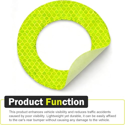 Image of Car Reflective Safety Stickers for Cars & Bikes, Side Fender Bumper, Night Visibility Warning Tape Waterproof High Intensity Reflector Decal Universal Fit (Set of 2, Yellow)