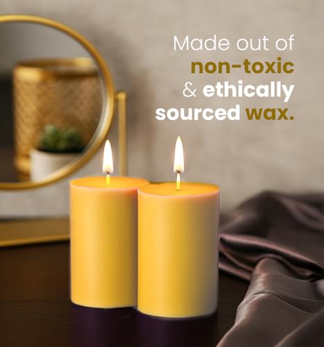 Image of IRIS Wax Homefragrances Pack of 2, Fragrance Pillar Candles- 120G Each- 2 inchX 3 inch (Mango Sorbet)