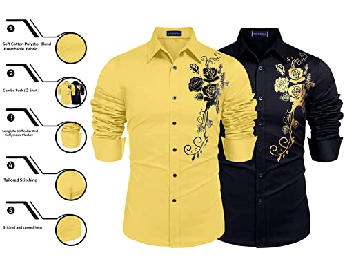 Image of Zombom Men's Regular Fit Cotton Blend Printed Full Sleeve Casual Shirts