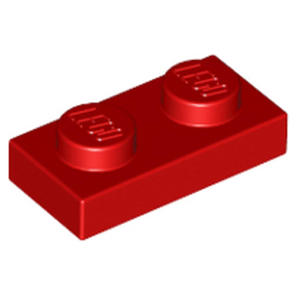LEGO Plate 1 x 2, Building Brick Component, Part 3023, Choose Your Colour (Red, 10, Bricks)