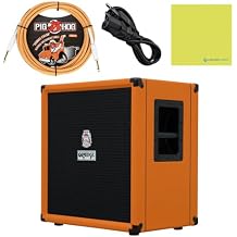 Orange Amps Crush Bass 100 1x15 100-Watt Bass Combo Orange Bundle مع كابل أداة Pig Hog Orange Creme 2.0 وكابل الطاقة وقماش تلميع الصوت السائل