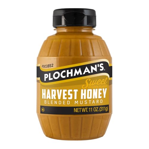Plochman's Harvest Honey Blended Mustard, No MSG, Kosher, Gluten Free,