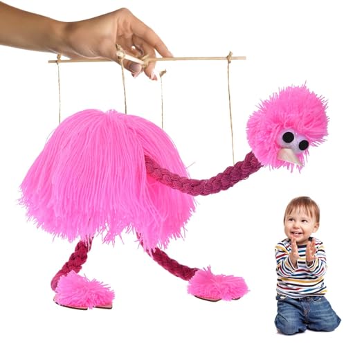 Marioneta de avestruz - Juguete de muñeca con cuerdas hecho a mano | Marioneta interactiva de avestruz para hombres, mujeres y niños | Divertido espectáculo teatral, regalo de cumpleaños