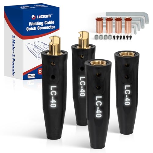 LISSAM LC-40 Welding Lead Connectors 350A Welding Cable Connector 2-Pack