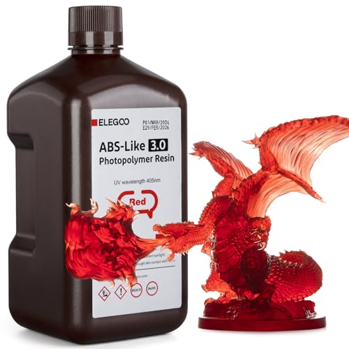 ELEGOO ABS-Like 3D Printer Resin 3.0 Clear Red 1000g