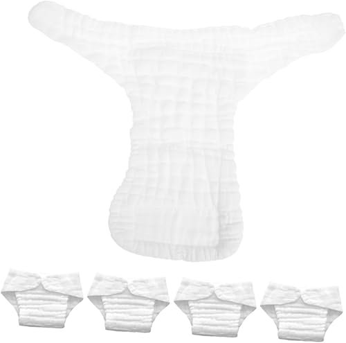 Pañales de algodón para niños pequeños, paquete de 5 forros de pañales de natación reutilizables, suaves y transpirables para recién nacidos,