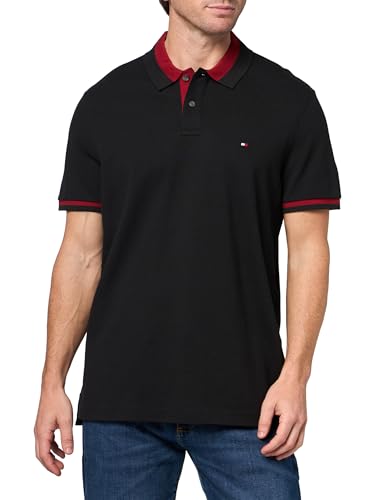 Image of Tommy Hilfiger Men's Short Sleeve Casual Polo Shirts in Regular Fit with Stretch and Contrast Collar Designs