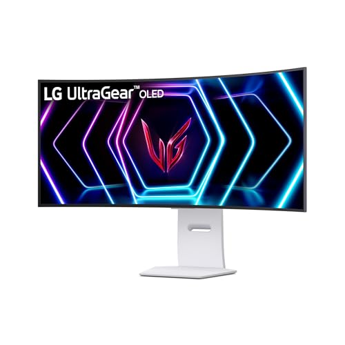 LG Electronics 39GS95QE-W.AEU Curved UltraGear™ OLED Gaming Monitor 39, 3440 x 1440, 21:9, 0,03 ms GtG, 240 Hz, HDR10, DisplayHDR™400 TRUE BLACK, DCI-P3 98,5%, NVIDIA G-Sync™, AMD FreeSync™ - Weiß