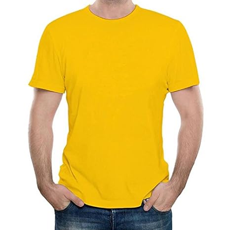 plain t shirt golden yellow