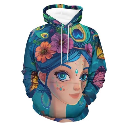 Hoodie paon papillon idéal pour vos sorties urbaines en taille S