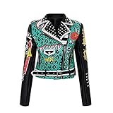 Hcclijo Chaqueta De Cuero PU Para Mujer Estilo Punk Motocicleta Borla Chaquetas De Cuero Abrigos Ropa De Calle MT-28815 L