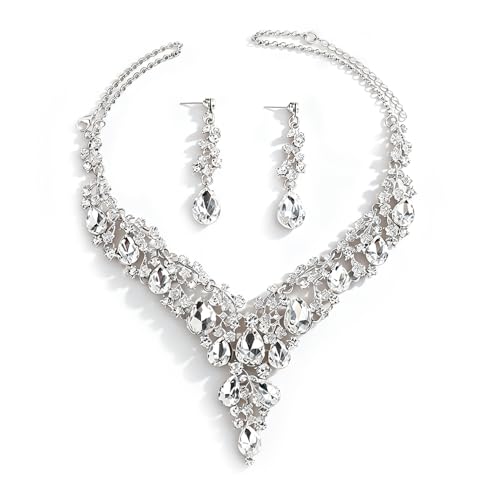 Juego de gargantilla y aretes vintage con cristales rojos y negros