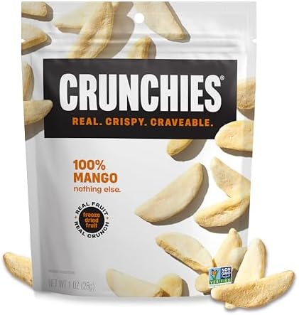 Crunchies Freeze-Dried Mango Fruit Snacks, 1 oz Bags, 6 Pack