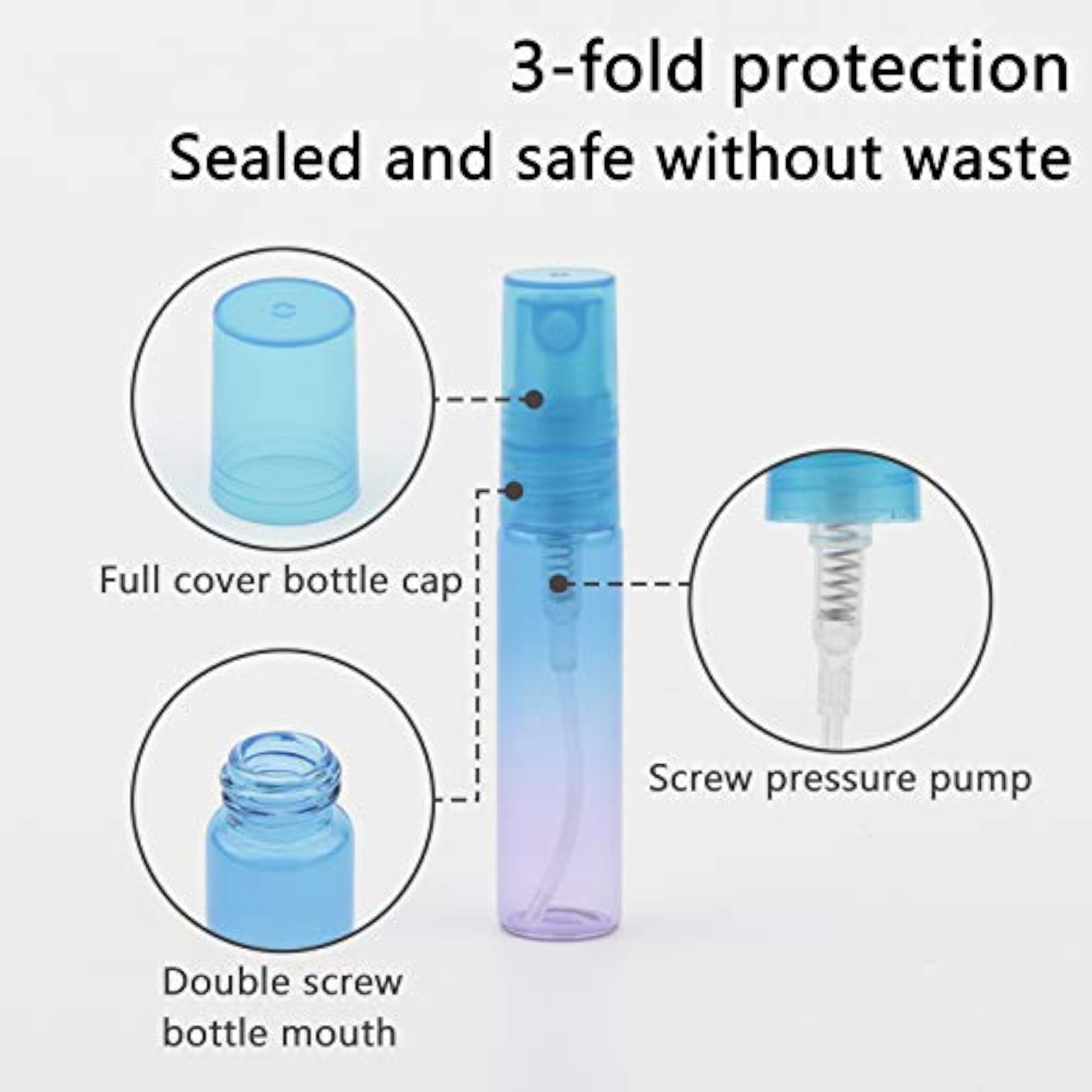 11Pcs Sample Spray Bottles Set, 5ml Empty Glass Spray Bottles