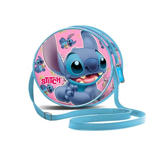 Disney Lilo e Stitch Surprise-Borsa a Tracolla Rotonda, Blu, 18,5 x 18,5 cm