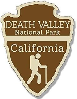 MAGNET 3x4 inch Arrowhead Shaped Death Valley National Park Sticker (rv Hiking Camping) Magnetic vinyl bumper sticker sticks to any metal fridge, car, signs