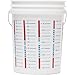 MARSHALLTOWN 5 Gallon Bucket, Single, Package with Lid Options, Durable 90 Mil Plastic, Made in The USA, 5G