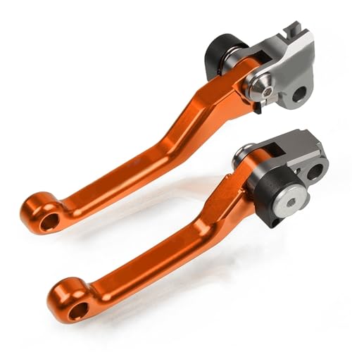 Für Kawasaki KLX140 KLX 140L 2008-2023 2011 2013 2018 2020 2021 2022 CNC Dirt Bike Pivot Faltbare Bremse Kupplung Hebel Lenker Griff Griffe(Orange)