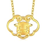 CHOW SANG SANG 999.9 24K Solid Gold Price-by-Weight 2.4g Gold Zodiac Ox Pendant 91991P [Not Include the-Necklace]