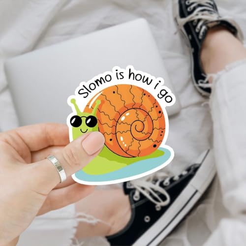 Calcomanías de caracol troqueladas e impermeables de Slow Life para laptop y botella de agua 3